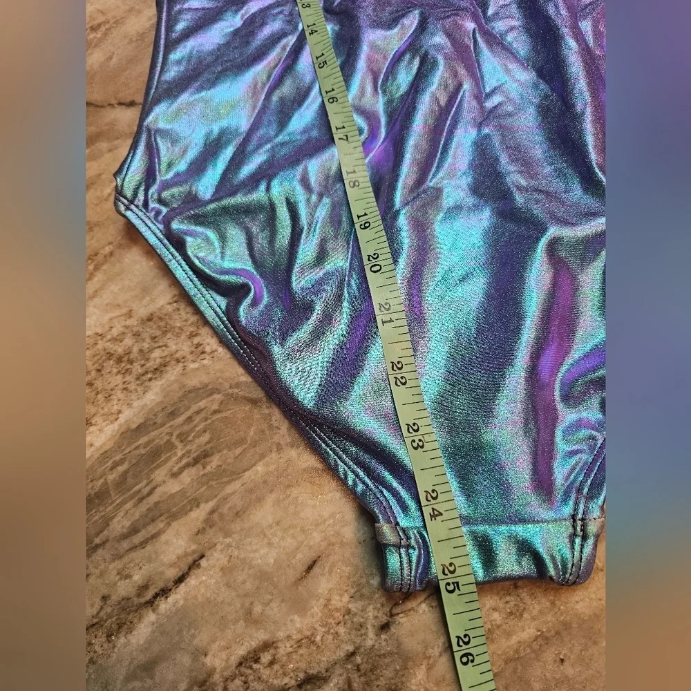 NWT Justice Iridescent One Piece Swimsuit Girls 14 UPF 50+